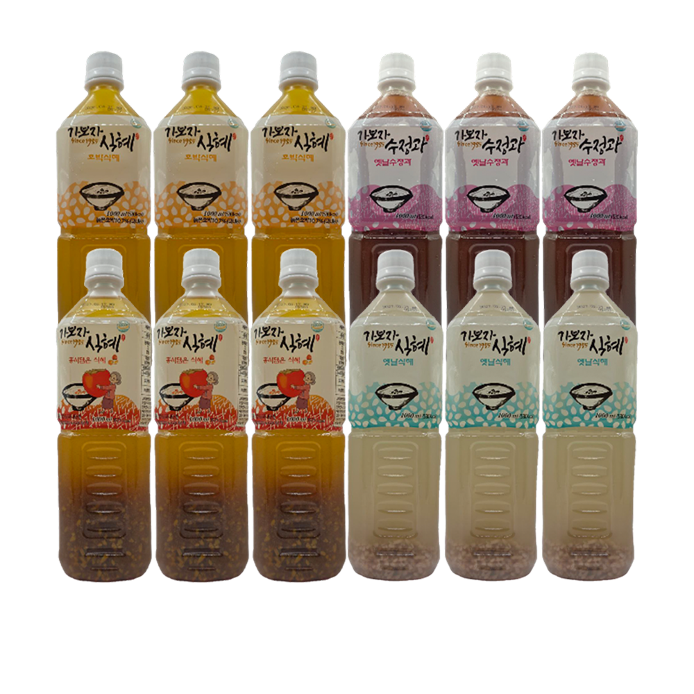 [섬을담다] HACCP인증 가보자 전통음료 4종 혼합세트 1000ml 12개 (옛날·호박·홍시식혜·수정과)